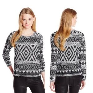 Lucky Brand Black and White Aztec Sweater